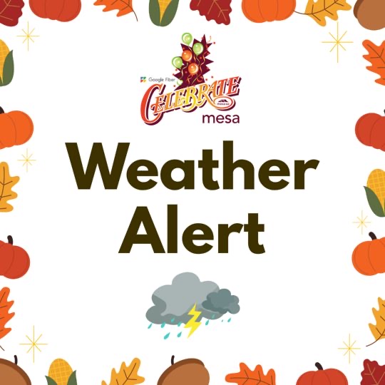 CITYOFMESA's tweet image. Celebrate Mesa has been CANCELED due to ground and weather conditions. 🌧️☔️