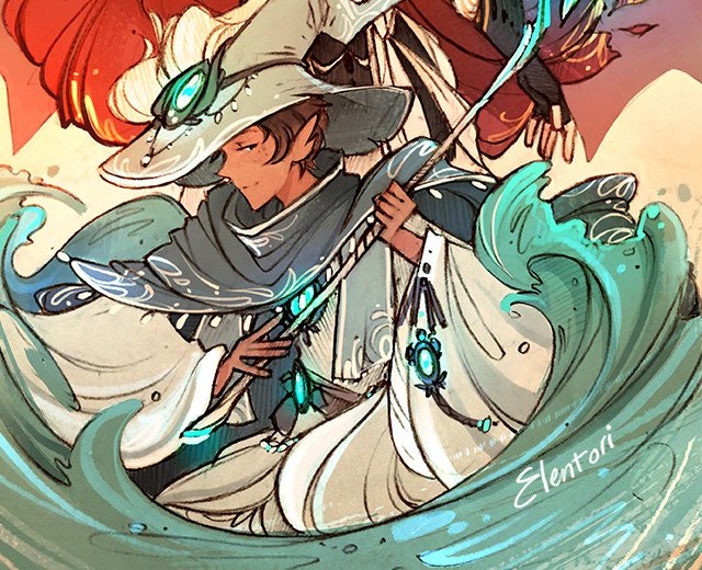 Beautiful art by Elentori "Art is Magic" on Tumb1r. Really makes me want to design some dnd characters.