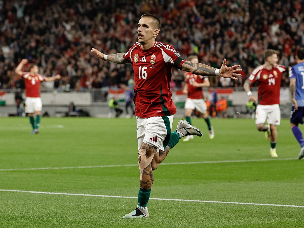 MLSZhivatalos's tweet image. A kezdőként először pályára lépő Lukács Dániel már a második meccsén betalált a válogatottban. A Puskás Akadémia 29 éves játékosa a Fizz Ligában 5 gólnál tart. ⚽️
#HUNARM #csakegyutt #magyarok