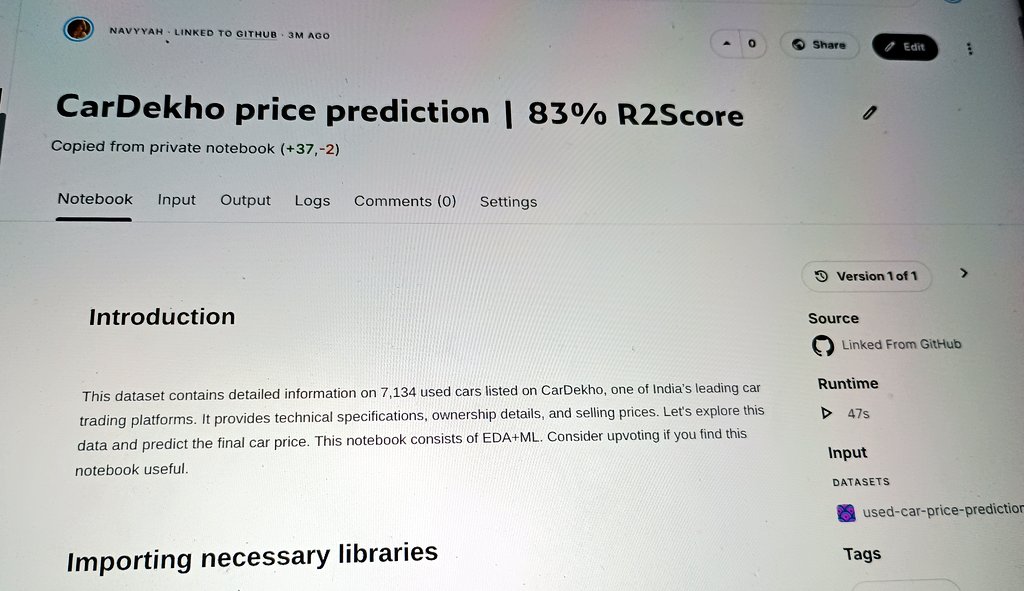 Dat_ScienceGirl's tweet image. And done..got good r2score (but very high MSE :( debugged all day but didn't find a soln)
project ✓ #kaggle #regression