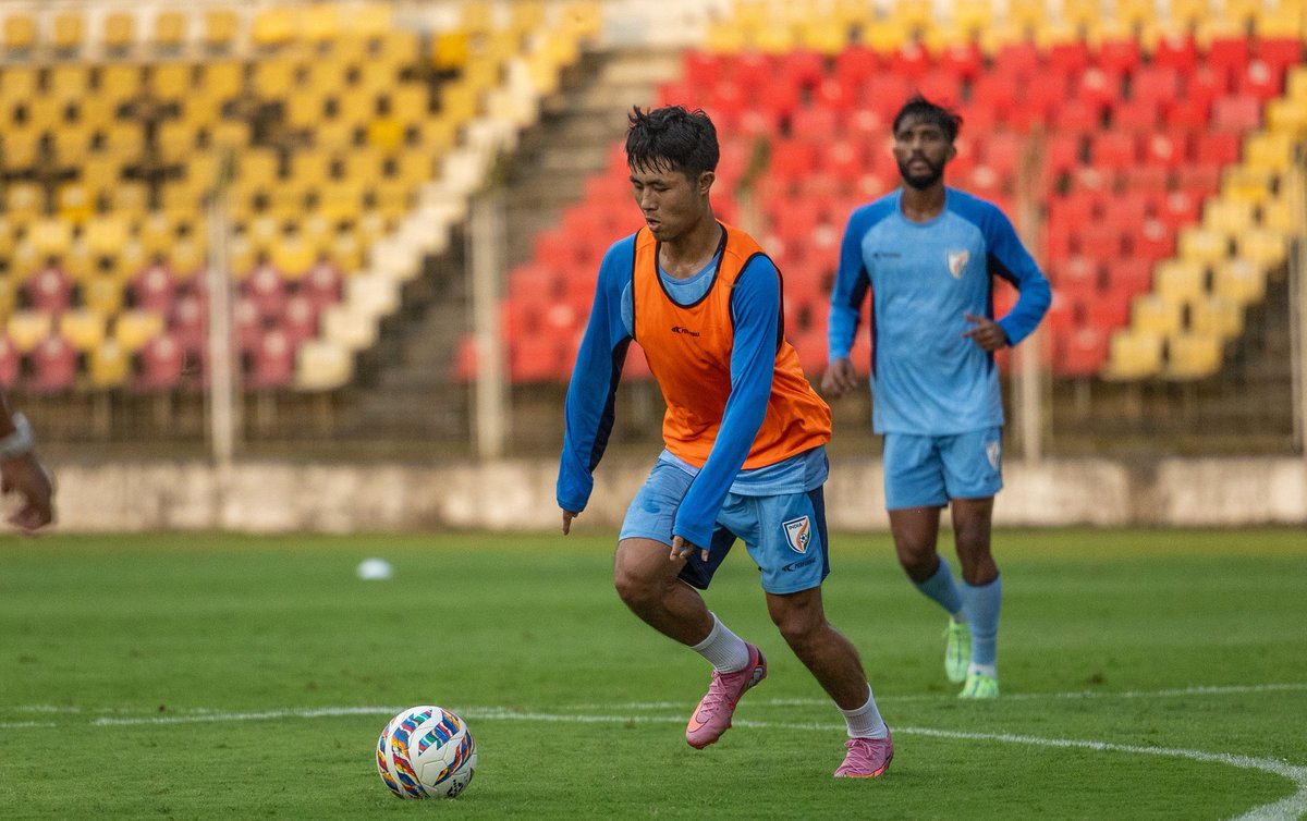 IndianFootball's tweet image. Gearing up for the next clash ⚔️

#BlueTigers #IndianFootball