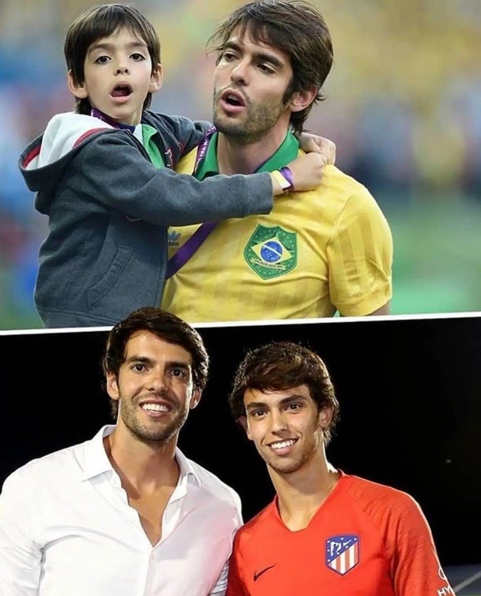 ThaEuropeanLad's tweet image. Kaka and his son then and now...๐