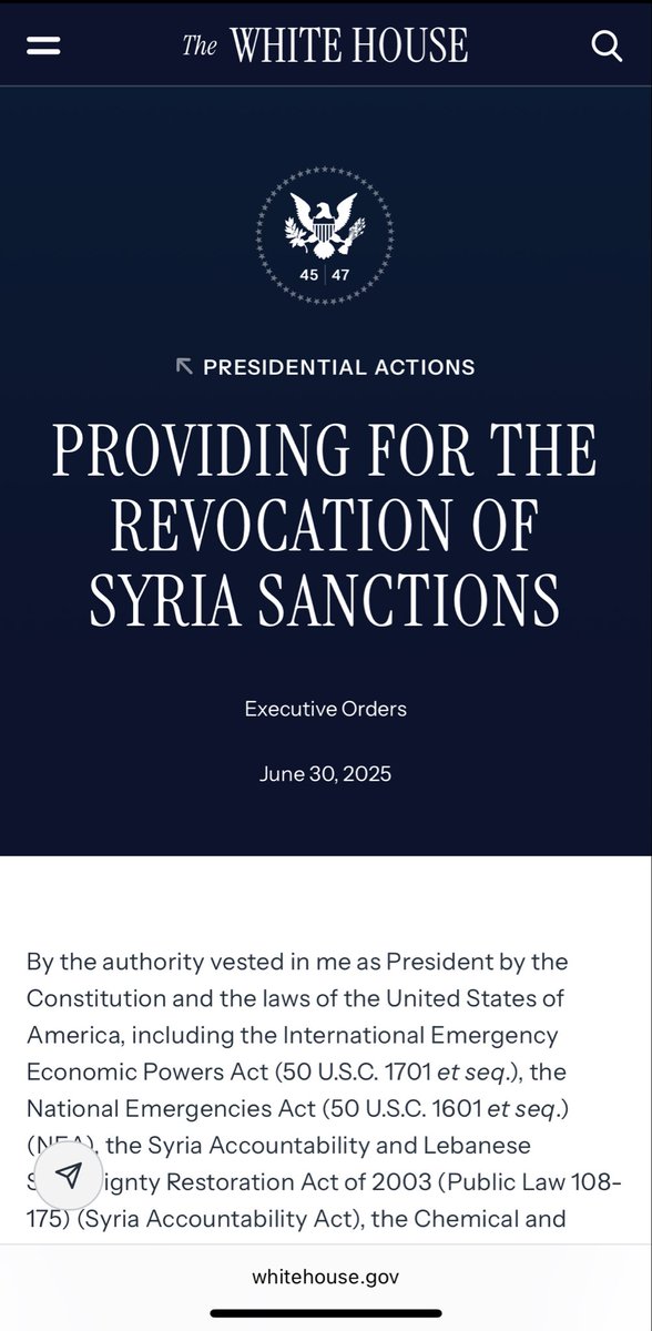 YleemPoblete's tweet image. The government shutdown continues.

Yet, this week, the U.S. Senate voted in a BIPARTISAN manner—by a vote of 77-20 –to REPEAL the Caesar Act (#Syria #sanctions) as part of the National Defense Authorization Act.

This action is interfering with the authorities of the Secretary…