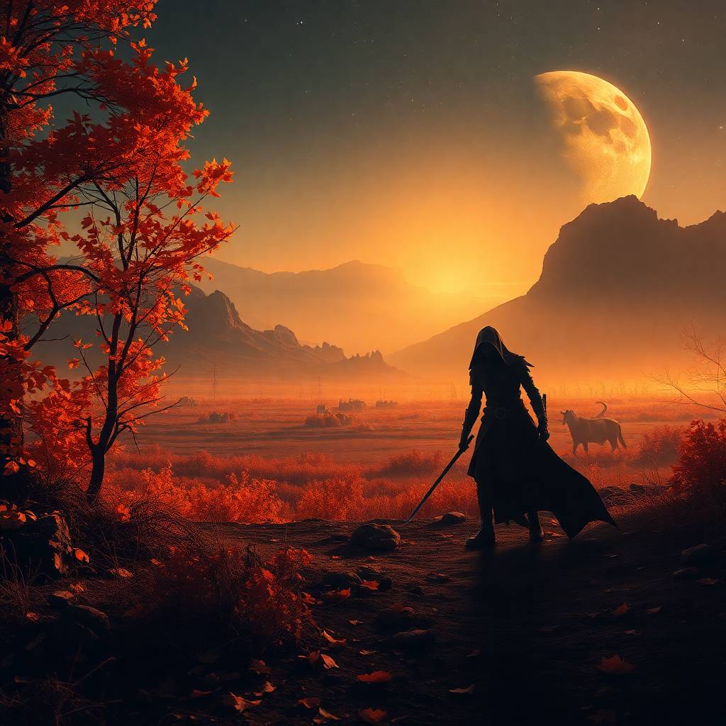qincaid's tweet image. Old friends, new desire.
Can't forget their word; and yet...
Cold Need drives treason.
Fickle bloom of fire!
World ablaze, in hateful haze -
war is in season.
Cry, oh deadly choir:
Blade talks - The Night Hunter stalks!
Justice the reason.
#OurPoetryX #ScifaikuSaturday
#scifi