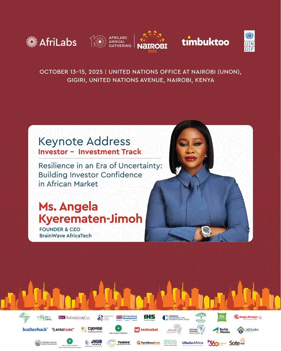 We’re thrilled to announce that our Founder &amp; CEO, Ms. Angela Kyerematen-Jimoh <a href="/JimohAngela/">Angela Kyerematen-Jimoh</a> , will deliver a Keynote Address at the 10th Annual <a href="/AfriLabs/">AfriLabs</a> Gathering in Nairobi, Kenya 🇰🇪.