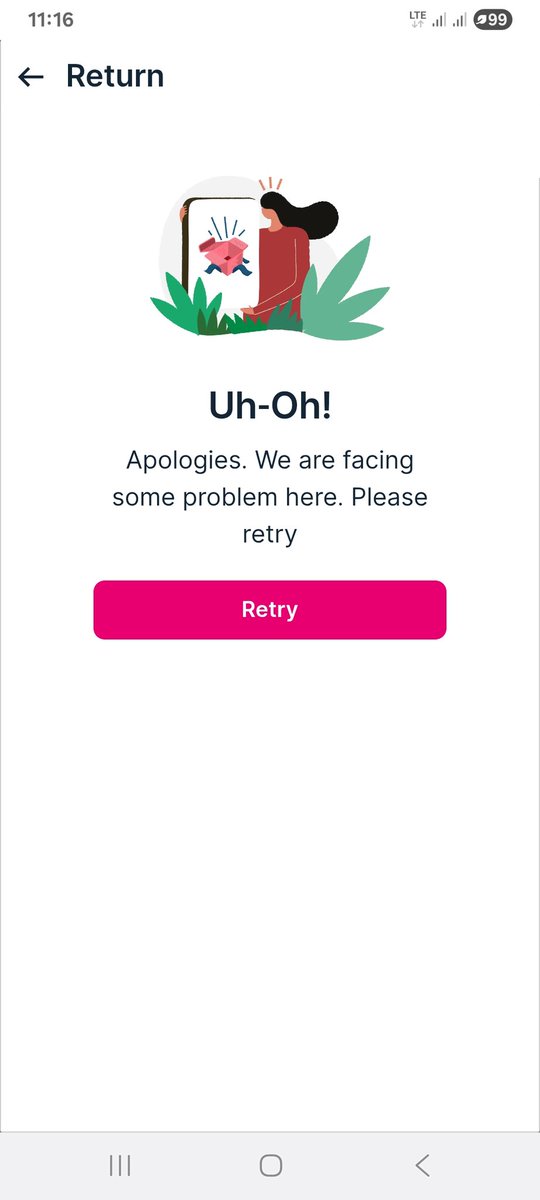 anshumaCha86751's tweet photo. I want to return this items . I purchased from nykaa and I am unable to return this item. Whenever I am trying Retry message is shown whose screenshot i have uploaded. Kindly accept my return process ASAP. @nykaafashion @MyNykaa @mamaearthindia @4mamaearth @GhazalAlagh https://t.co/RAUgX08XMu