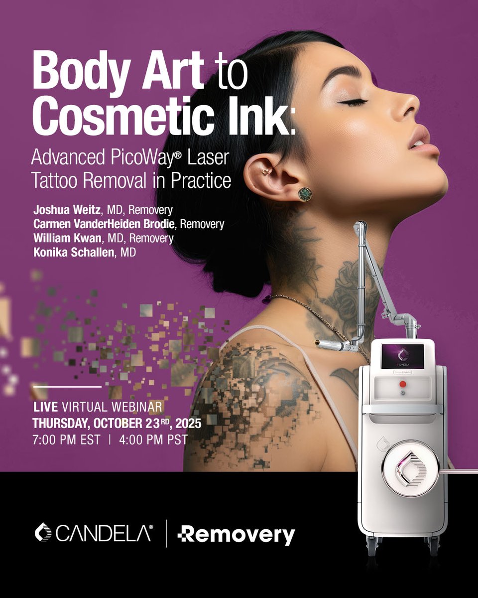 Want to elevate your tattoo removal services? Join William Kwan, MD, Joshua Weitz, MD, and Carmen VanderHeiden Brodie as they share advanced treatment strategies using the PicoWay® system.

Register today: bit.ly/3KpTy5f