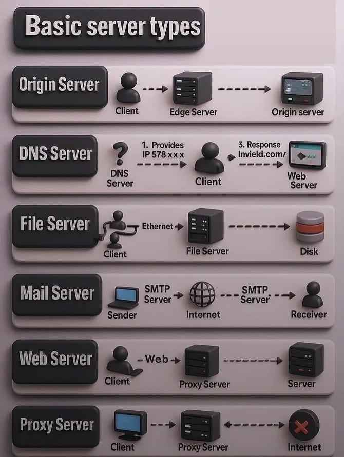 codewithsherry7's tweet image. Server's Types !!!
#coding #programming #networking #network #server #servers #hardware #tech #technology #tech #security #computer