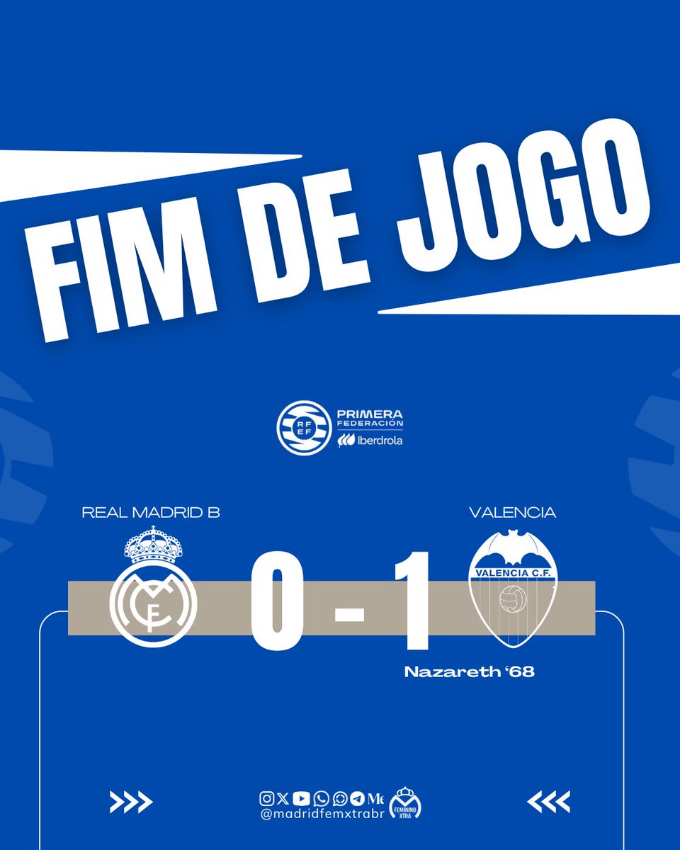 madridfemxtrabr's tweet image. 🏁 @RealMadridFem B 0-1 @VCF_Femenino 
🏆1ª Federação Feminina

⚽ 68&apos; Nazareth

#uwcl #realmadrid #realmadridfemenino #futebolfeminino #womansfootball #ligaf