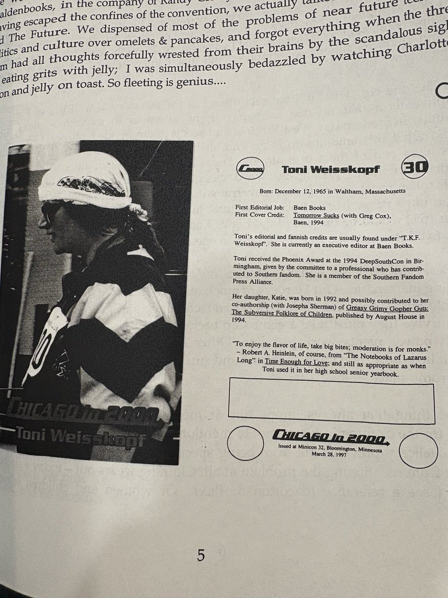 Spending the weekend at CONtraflow here in New Orleans, <a href="/BaenBooks/">Baen Books</a> owner Toni Weisskopf moderated a panel on fanzines of yore and today, and I got a cool bit of unexpected swag. 🙂