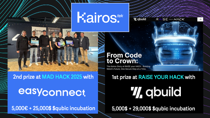 <a href="/_Qubic_/">Qubic</a> <a href="/c___f___b/">Come-from-Beyond</a> <a href="/anna_aigarth/">ANNA AI(garth)</a> At <a href="/Kairos_Tek/">Kairos</a> we've discovered a world of possibilities within the Qubic ecosystem, which has led us to dedicate ourselves to developing solutions to drive the network's growth.

After winning all the hackathons organized by Qubic in 2025 (in Madrid and Paris), we were able to