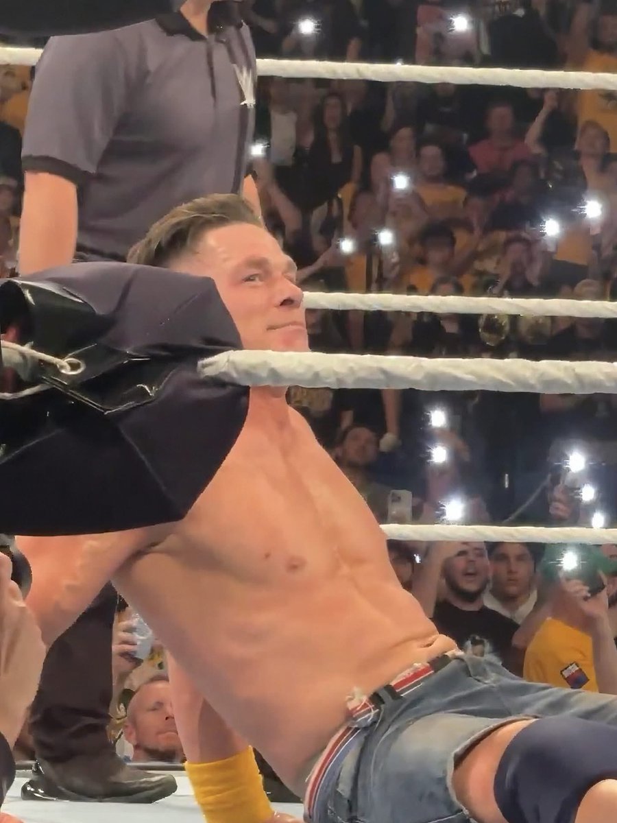 WrestlingNewsCo's tweet image. John Cena’s face when Bray Wyatt’s fireflies showed up at WWE Crown Jewel.