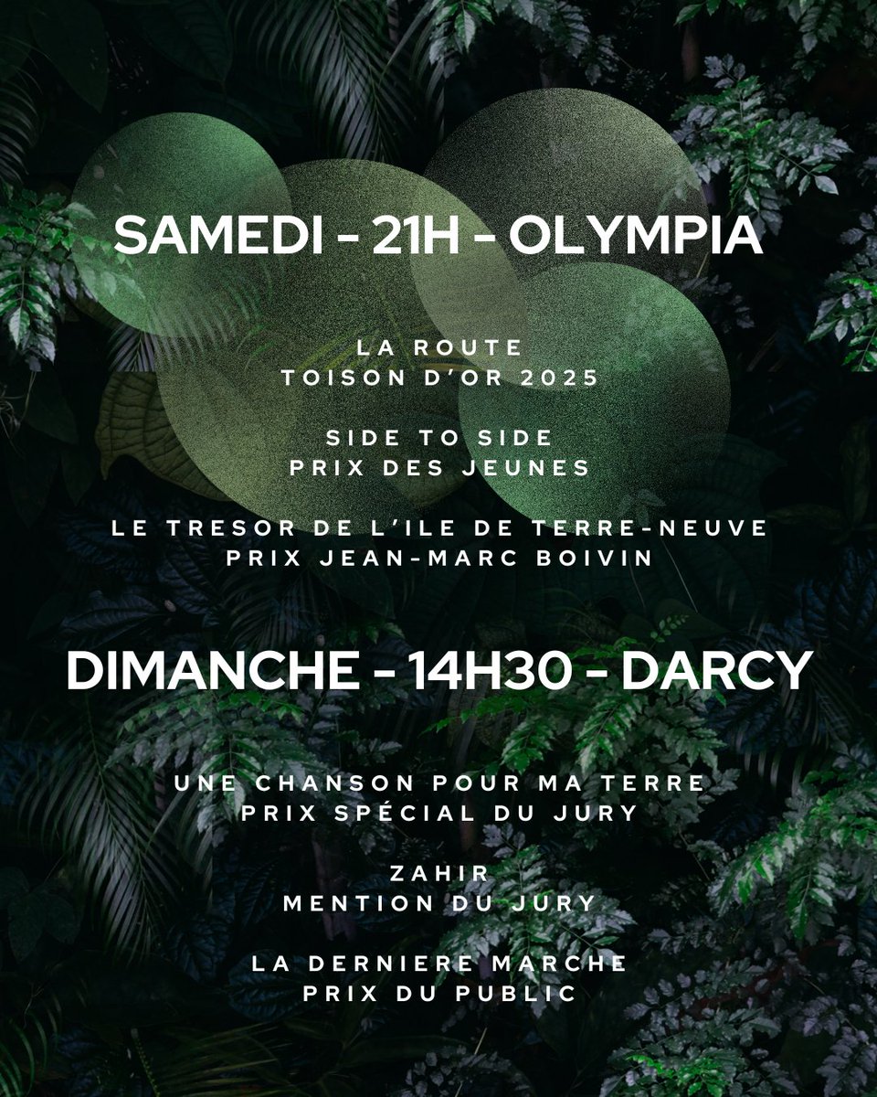 🟢 Projections films primés - palmarès 2025 🟢