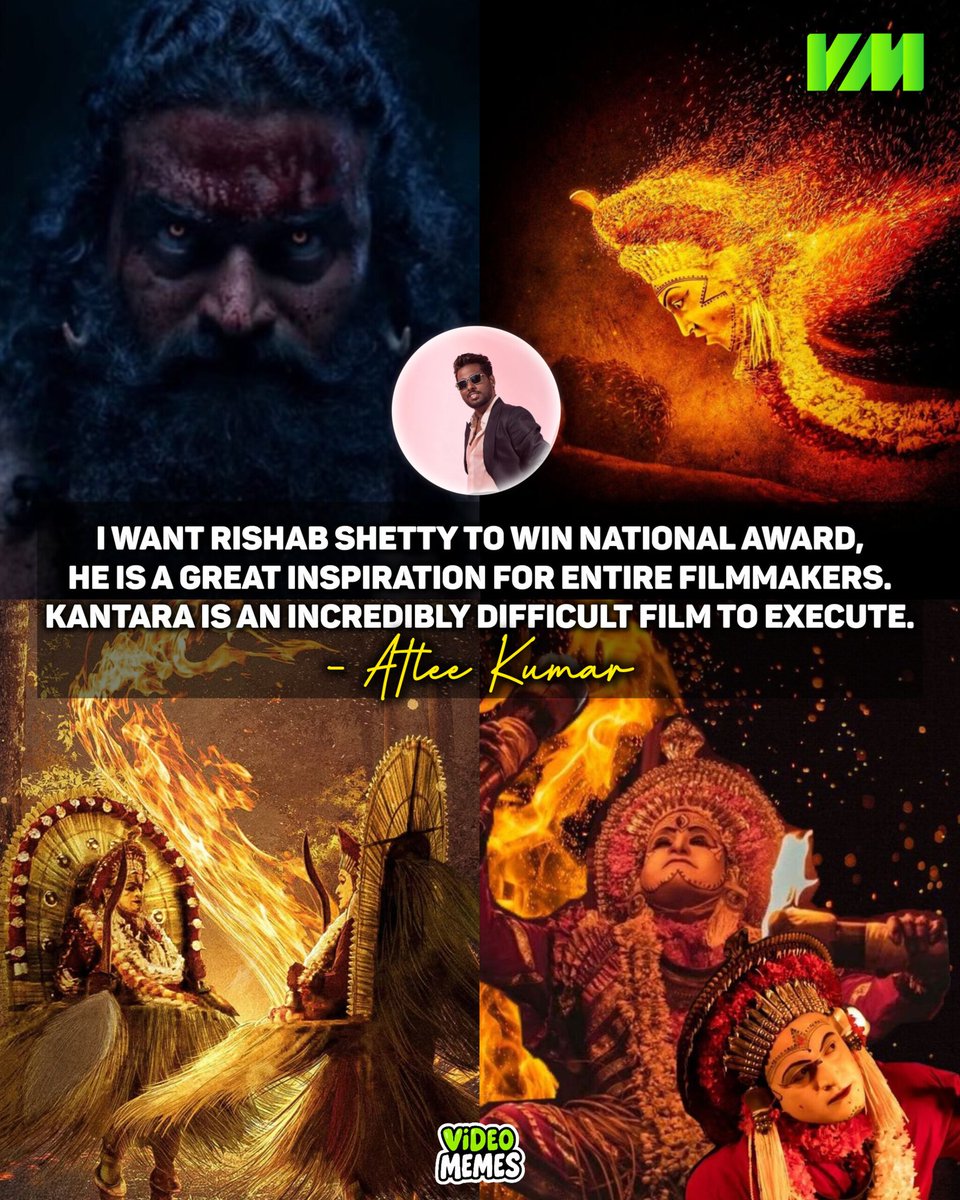 MemesChennai's tweet image. I WANT RISHAB SHETTY TO WIN THE NATIONAL AWARD. - Atlee Kumar

‘Kantara’ wasn’t just a film, it was a cinematic experience that raised the bar for all filmmakers. 🎬❤️

#RishabShetty #KantaraMagic #CinemaInspiration #MasterFilmmaker #NationalAwardWorthy #KantaraChapter1