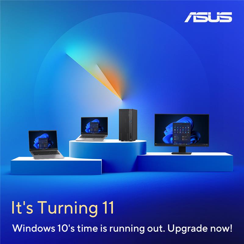 ASUSUSA's tweet image. ⁉️ Windows 10 End of Service is approaching on October 14.
Don’t risk your business security or performance on outdated systems.
It’s time to upgrade for what’s next with ASUS Business devices powered by #Windows11 👉 us.asus.click/asuswin11
#ASUSBusiness #FutureReady
