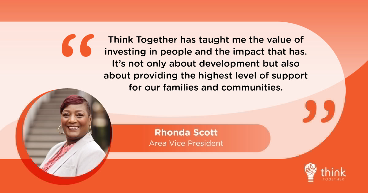 thinktogether's tweet image. For 14 years, Area VP Rhonda Scott has been building stronger partnerships and brighter futures! 💡✨
Her leadership helps Think Together programs thrive and families get the support they deserve.
#TogetherWeLead #Leadership #ExpandedLearning #Nonprofit
