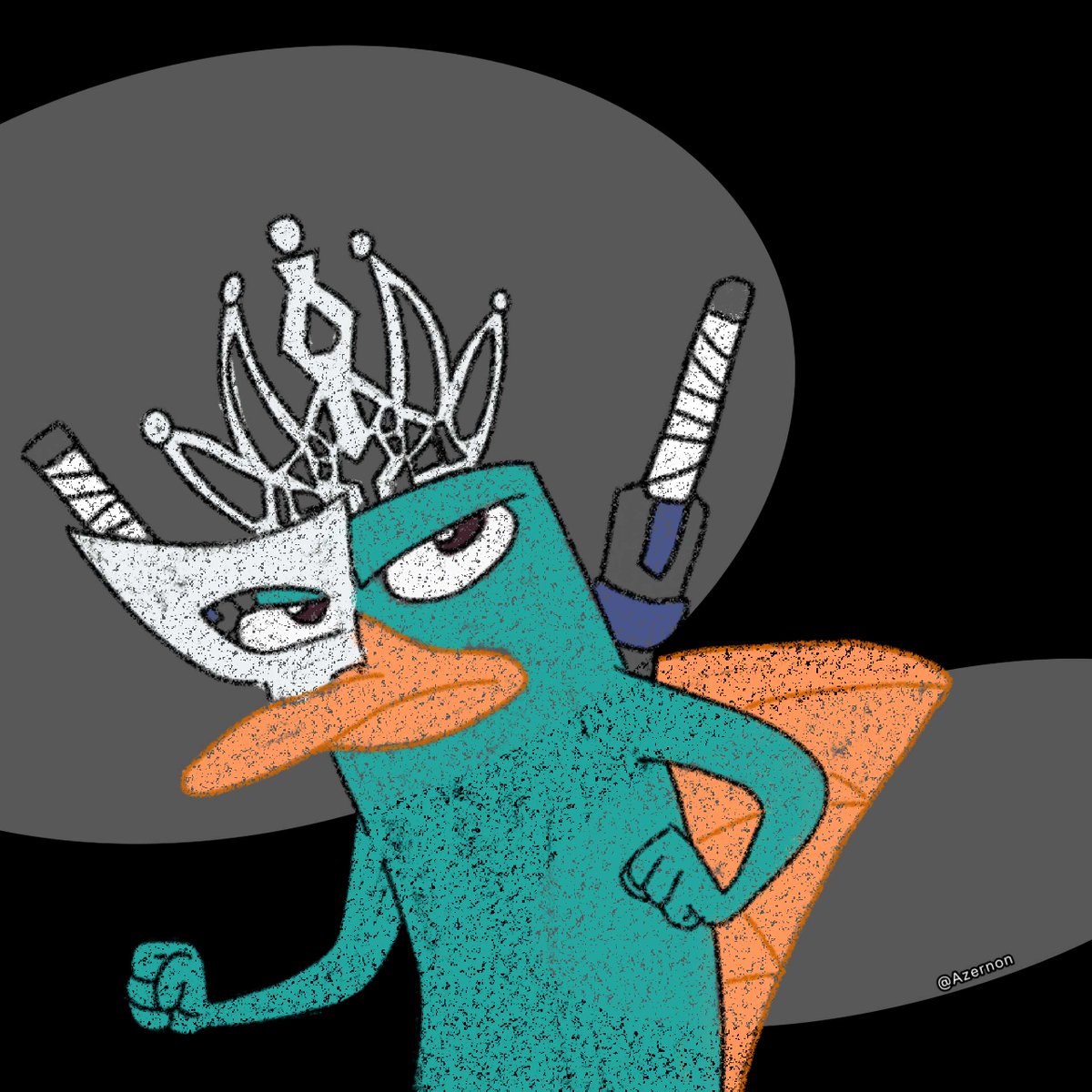 BlissfulAzernon's tweet photo. MILLENNIUM THE PLATYPUS

#MillenniumArt #MEMElennium https://t.co/YQQk2VmKg4