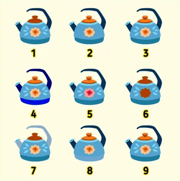 У вас 10 секунд, чтобы найти два одинаковых чайника