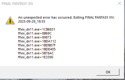 KyumiXIV's tweet photo. does anyone know how to fix this ffxiv_dx11.exe issue... my bf can't go past the loading screen after logging in. :( tried reinstalling, updating drivers, compatibility stuff, RAM test is clean - we're at a loss
#FF14 #FFXIV https://t.co/HZLtB9HUJ6