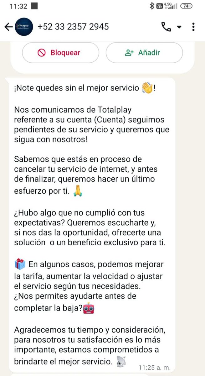 maubman's tweet photo. De nuevo @totalplaymx cancelandome el servicio pagado, amedrentando con que se comunicaron con uno para al día siguiente cortar el servicio sin dar opciones a negociación. Peor aún, sigues sin dar posibilidad al usuarios a revisar su consumo en tiempo real. https://t.co/EA0JfXbmLU