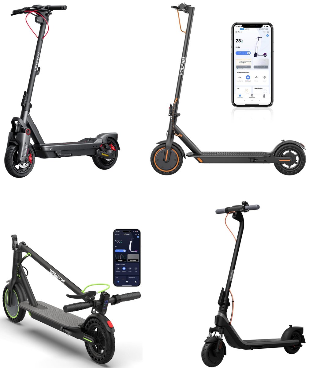 HelpMeFindDeals's tweet image. Top 5 Electric Scooter Deals 2025: amzn.to/3FIyqVG (Ad)

Segway Ninebot Max G3 Electric Scooter, 28 mph Top Speed w/ 50 Miles Max Range, 2000W Peak Motor, Dual Hydraulic Suspension, for $1,099.99 (15% off)

VOLPAM Electric Scooter, 8.5&quot;-187.2Wh-350W, for $179.99 (25% off)…