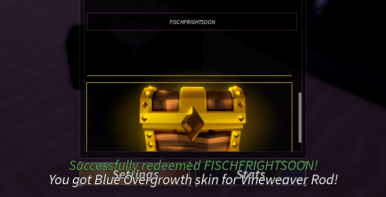 FischOnROBLOX's tweet image. New skin for the Vineweaver Rod in the new update!🎣
Make sure you guys use code "FISCHFRIGHTSOON" to claim!🍬🎃