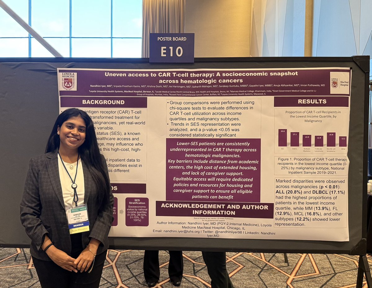 nandhiniiyer98's tweet image. 🚨 Our study shows patients from lower-income groups remain underrepresented in CAR-T therapy across blood cancers.
🏥 Barriers like distance, cost &amp;amp; caregiver limits persist.
🎯 Equitable CAR-T access needs housing, caregiving &amp;amp; financial support.
@MacNealIMRP 
#ASCOQuality