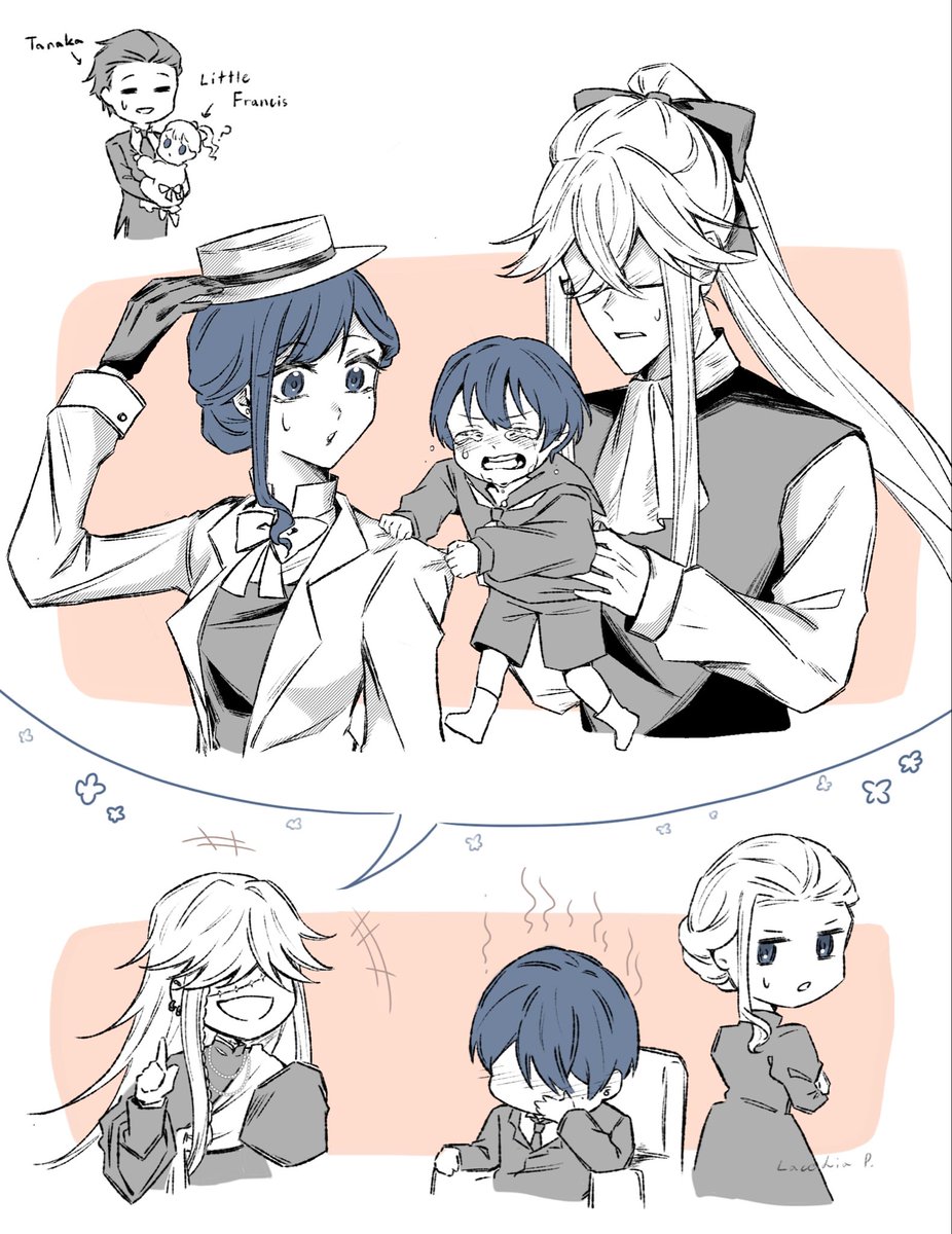 little Vincent might cry when Claudia has to go out to work, anyway I think he is Mommy’s boy🥰

And Undertaker would be the kind of dad who'd be like, "Oh yeah, when you were little, you used to…" and never tire of talking about it😔💕

Undertaker x Claudia P.