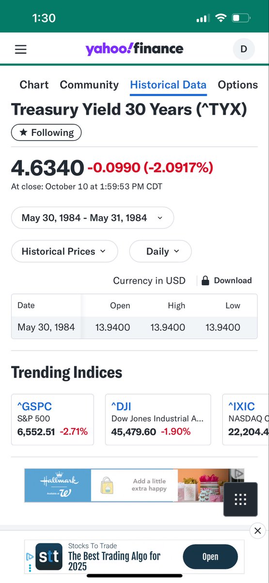 levenson_david's tweet image. Continental Illinois National Bank required a bailout in May 1984.

Jeffries and Co currently occupying a significant portion of the Continental Illinois building.

On May 30, 1984 30Y bond yields experienced a long term top at 13.94%.

Over the 22.5 month following the…