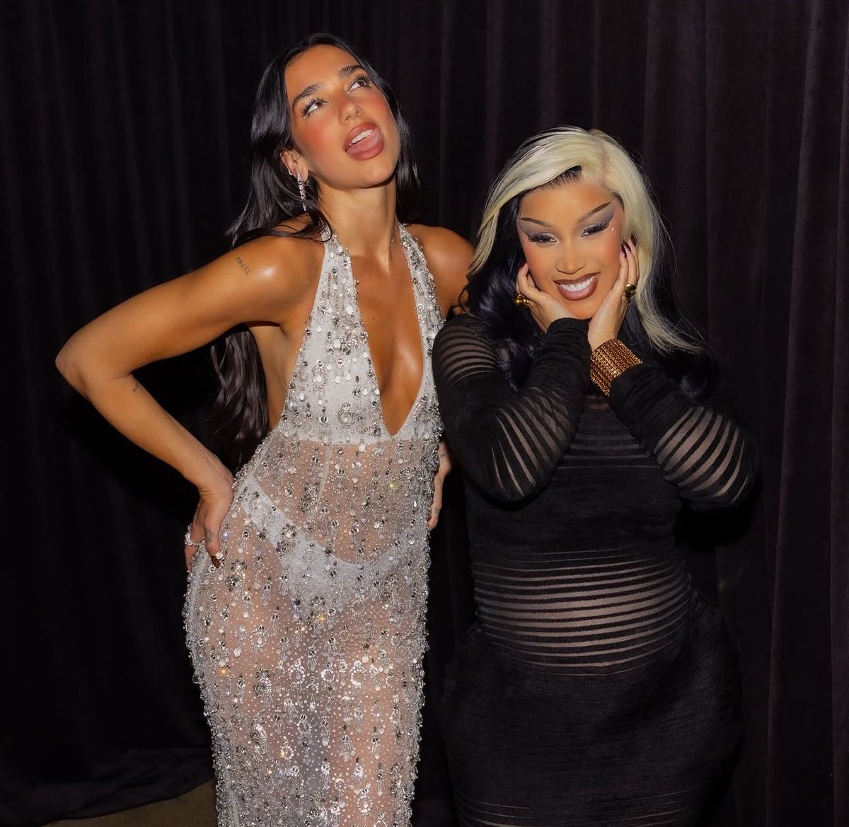 PopCrave's tweet image. Dua Lipa and Cardi B stun together in new photos.