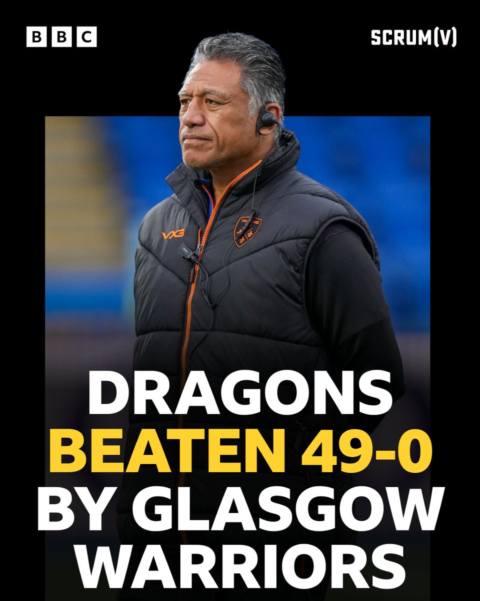 BBCScrumV's tweet image. A humbling defeat for Dragons in Glasgow.
