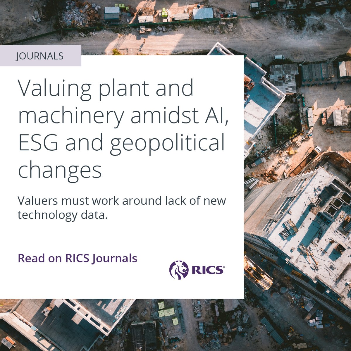 💰 Valuing plant and equipment that incorporates new technology can be difficult not only because observed data is scarce but also due to geopolitical issues, ESG requirements and the rise of AI.
 
Read on with #RICSJournals: ms.spr.ly/6014sF9im
 
#Surveying #Surveyor