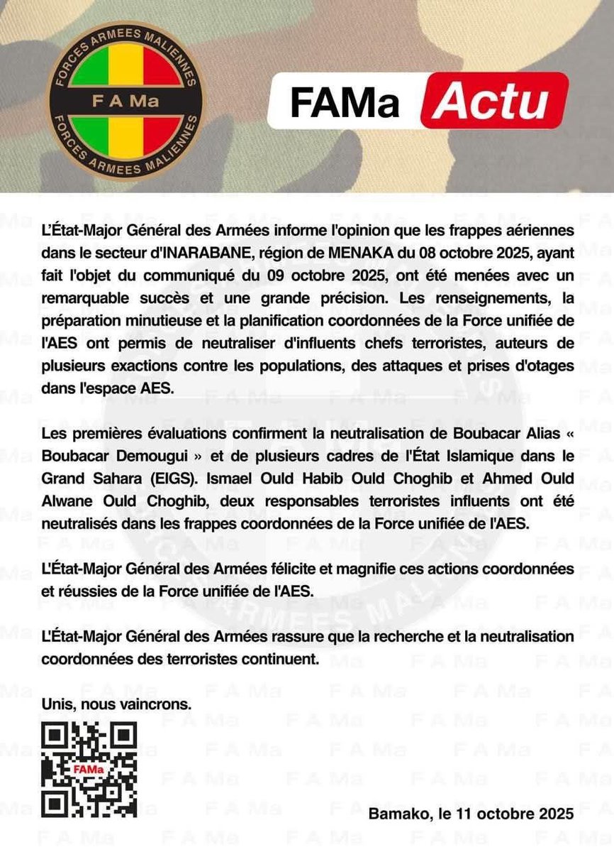MaliTransition's tweet image. 🚨🇲🇱Actualité des FAMa
