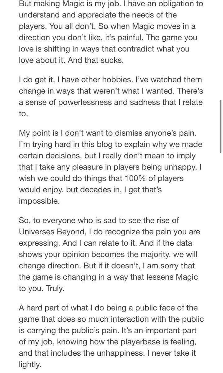 Quick little thread with my thoughts on Maro’s blog answer as a professional data analyst and former die-hard Magic fan: 

markrosewater.tumblr.com/post/797122068…

#mtg