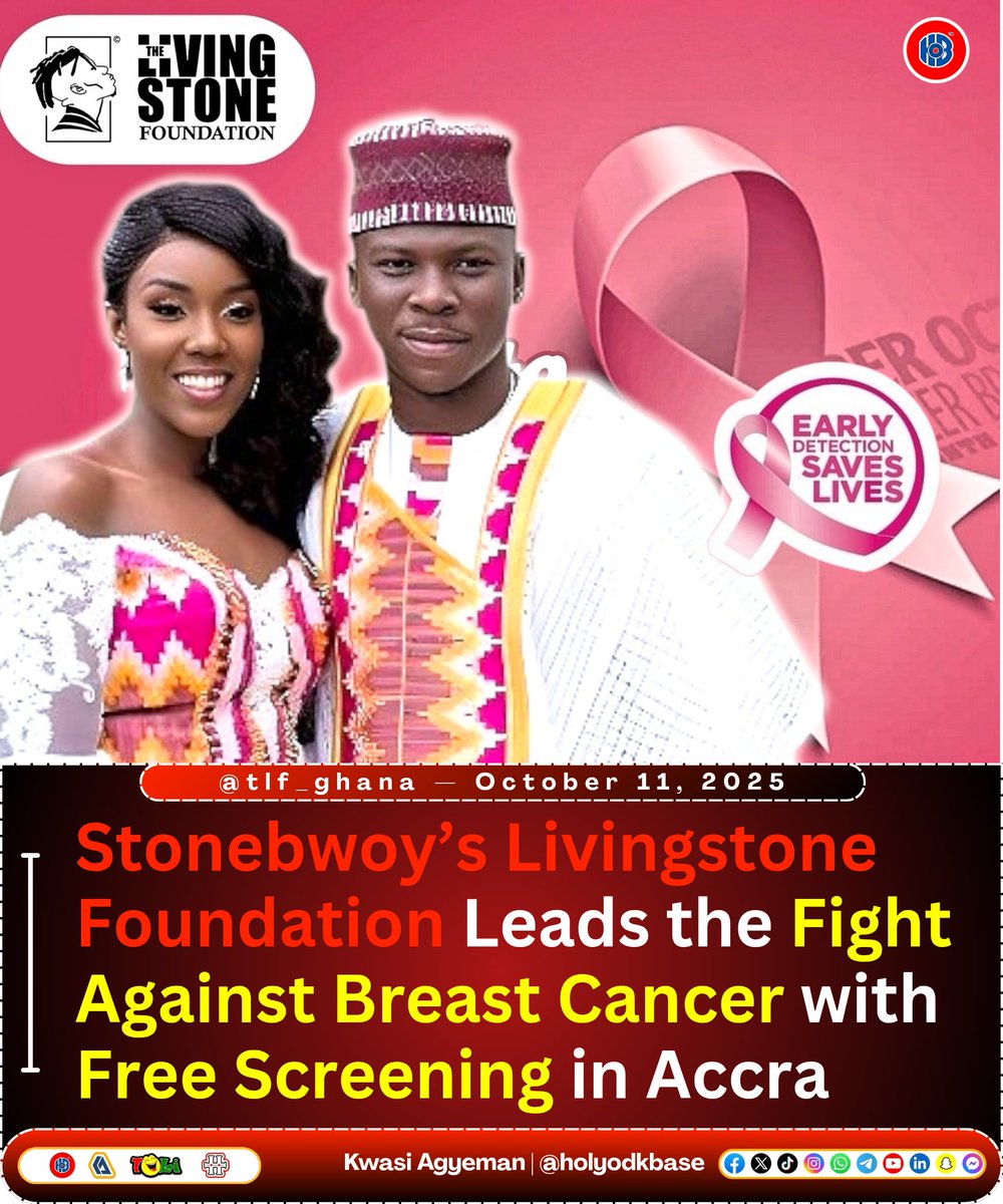 KwaAgyeman's tweet image. Stonebwoy’s Livingstone Foundation Leads the Fight Against Breast Cancer with Free Screening in Accra. 

Alkaline Snapchat Norway Benin South Africa erling Haaland Delali Agor World cup Goldbod EOCO Asamoah Gyan Wontumi Location Latifa 

#HolyodkBase #breastcancerawareness