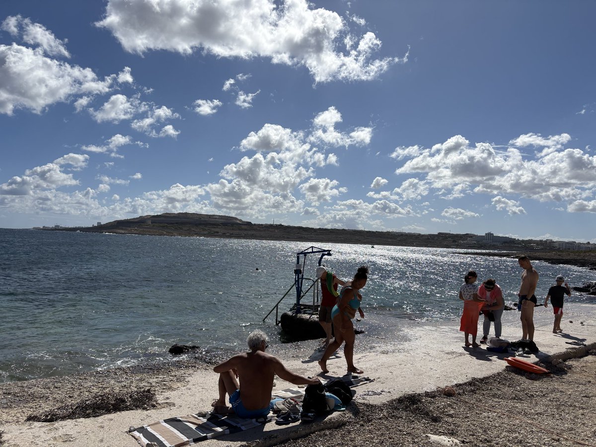Swimming off the rocks at St Paul’s Bay, Malta, with a re-read of Acts 27