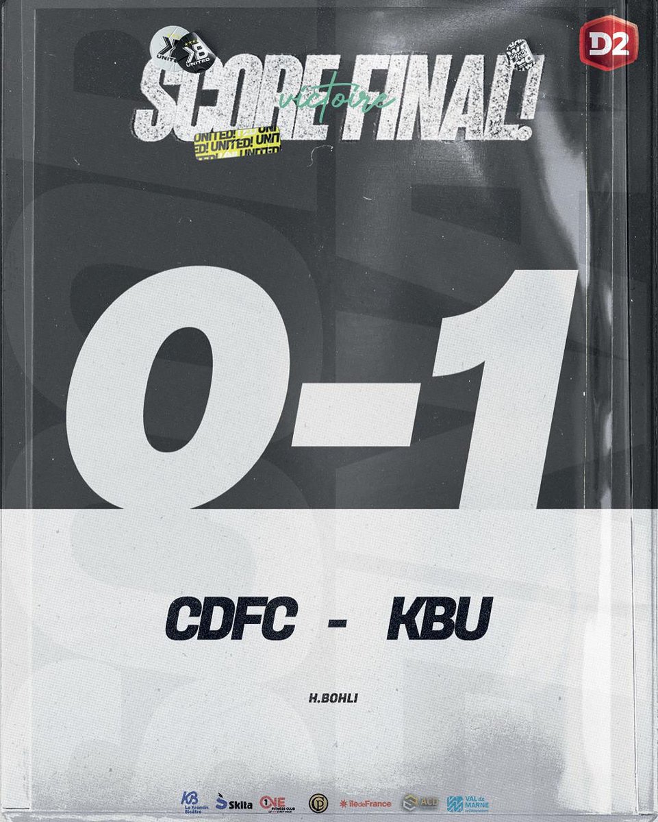 🚀 VICTOIRE À LYON !

Le KB United s’impose 1-0 face à Chassieu Décines FC pour la 3ᵉ journée de D2 Futsal 💪⚽️
Un succès obtenu avec solidarité et mentalité Scara 🔥

Les 3 points dans la poche, le collectif avance ! 🖤🤍

SCARAAA! ⚫️⚪️

#KBU #KBUnited #Futsal #MentaliteScara