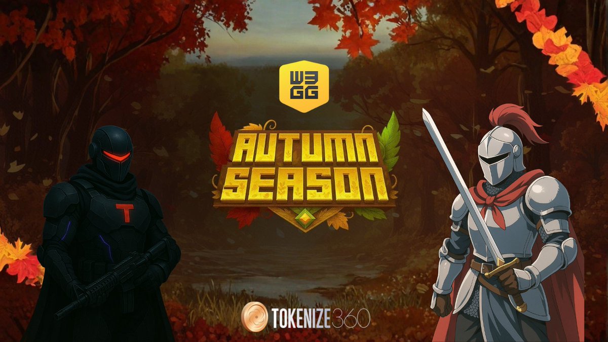 Tokenize360's tweet image. ⚔️ Tokenize360 joins the @w3ggofficial Autumn Season!
70M $WPX and $5,000 in prizes are up for grabs💸
Grind the season, earn rewards, and convert your WXP into $W3GG at the end!
🔗 Sign up: app.w3gg.io/?ref=VIWFU
🛡️ Apply to the Guild: app.w3gg.io/guilds/5878284…
Are you…