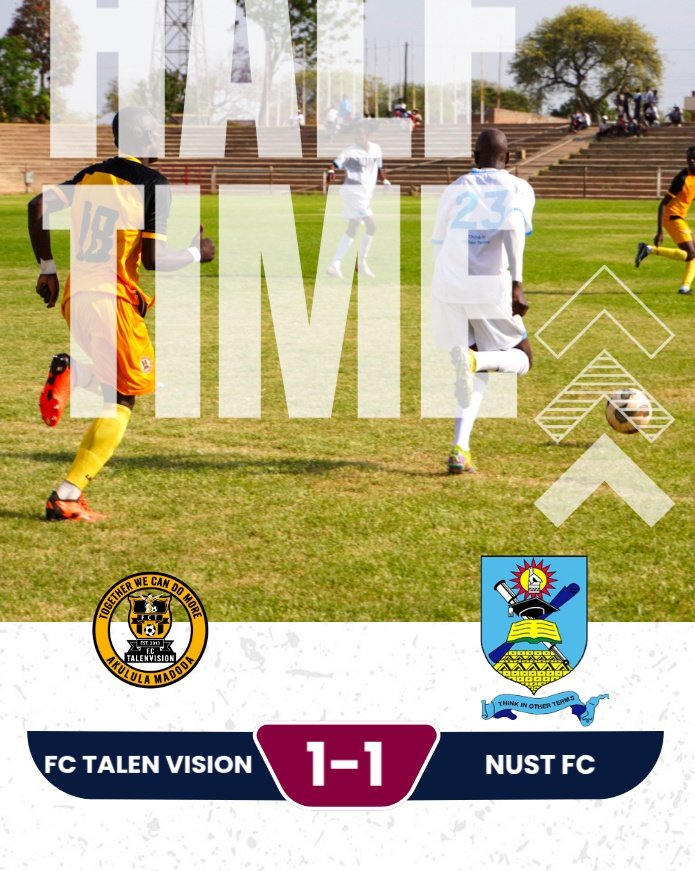 ⏸️ HALF-TIME
It’s all even at the break!
FC Talen Vision 1️⃣ - 1️⃣ NUST FC
A lively first half with everything to play for in the second. 💛🖤⚽ #TalenVision #MatchUpdate