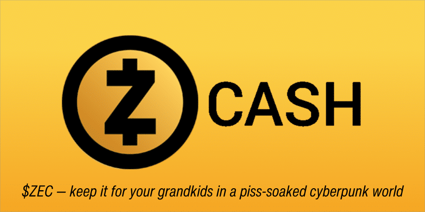 real_narnia's tweet photo. Collective wisdom of our PoN Holder Chat has spoken — we picked the ultimate slogan for $ZEC @Zcash.
Inspired by @naval @mert @blknoiz06 @Grayscale and of course @sergeydrops

$ZEC — keep it for your grandkids in a piss-soaked cyberpunk world.