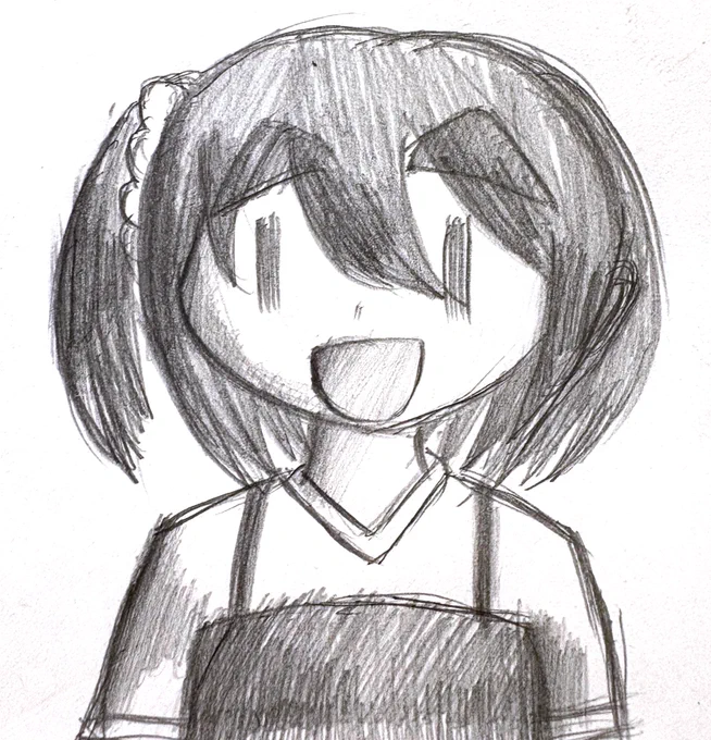明日早いので今日はさっちゃんの落描き投下して寝ますおやすみなさい! #mono #雨宮さつき