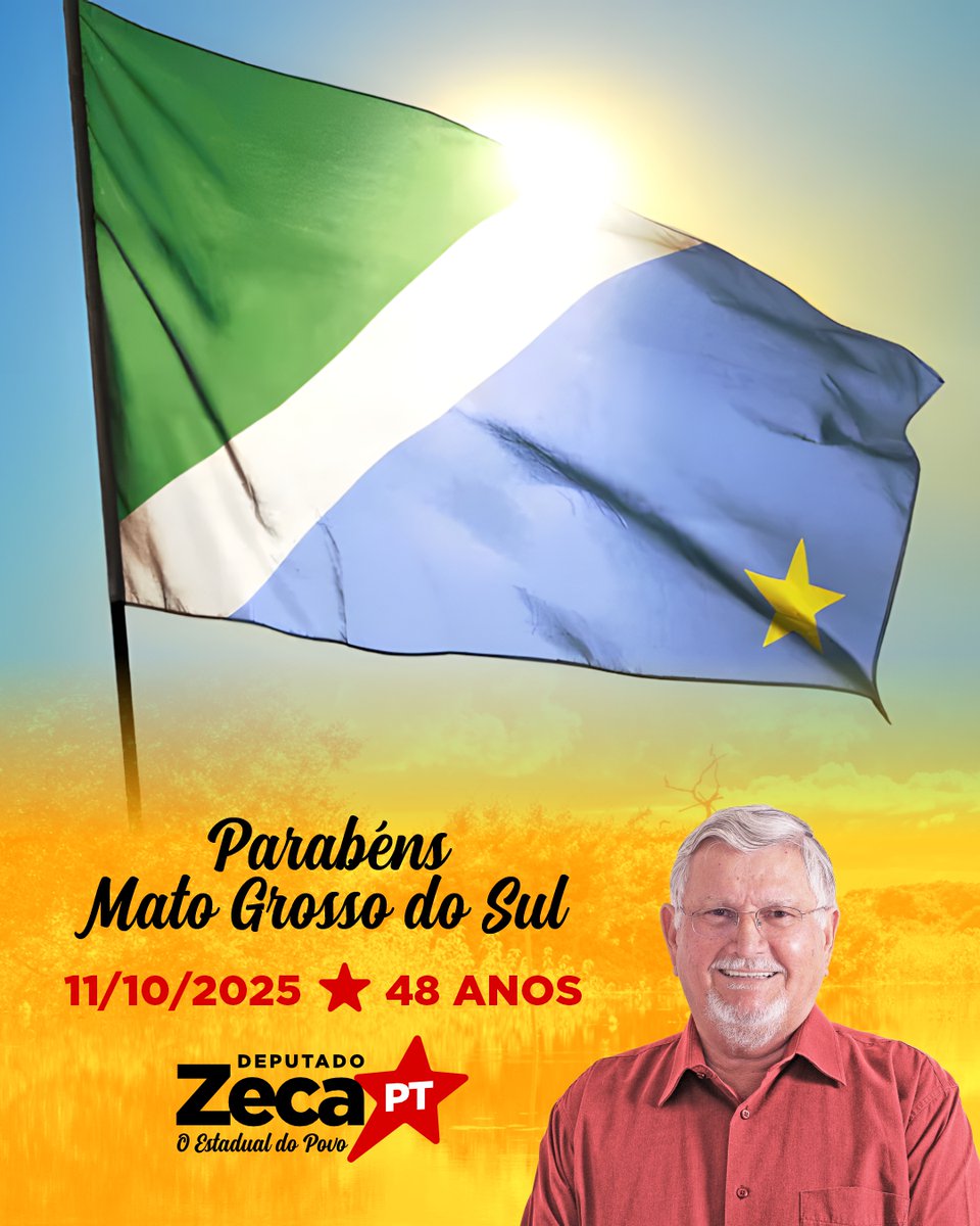 zecadopt's tweet image. Nosso #MatoGrossodoSul celebra hoje 48 anos de criação. Sinto-me orgulhoso e grato por fazer parte dessa história, assim como cada um e cada uma deste estado que contribui cotidianamente com seu suor e trabalho pela construção de um lugar cada vez melhor para nossas famílias.