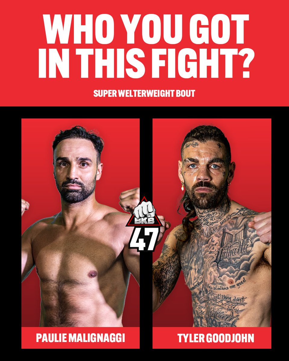 bkbbareknuckle's tweet image. Who’s taking the win in the main &amp;amp; co-main events? Drop your picks below 👇

Watch #BKB47 on October 18 
🎟️/📺 Visit BKBBareKnuckle.com

#BKB #BareKnuckle