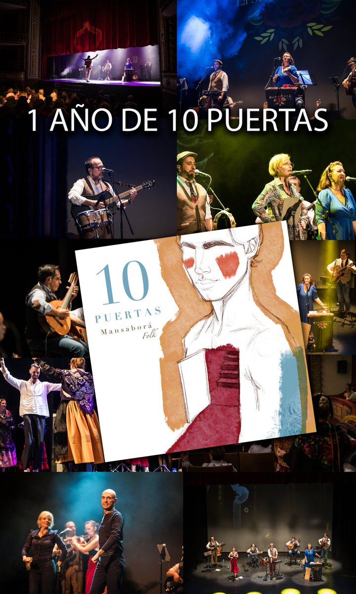 Hace 1 año abrimos las "10 puertas" de nuestro último disco en el Gran Teatro de Cáceres. ¡Llenazo total y mucha emoción arropados por grandes amigos del folclore!
Un año después, la música mantiene su calidad y suena con una renovada energía e ilusión inquebrantables.