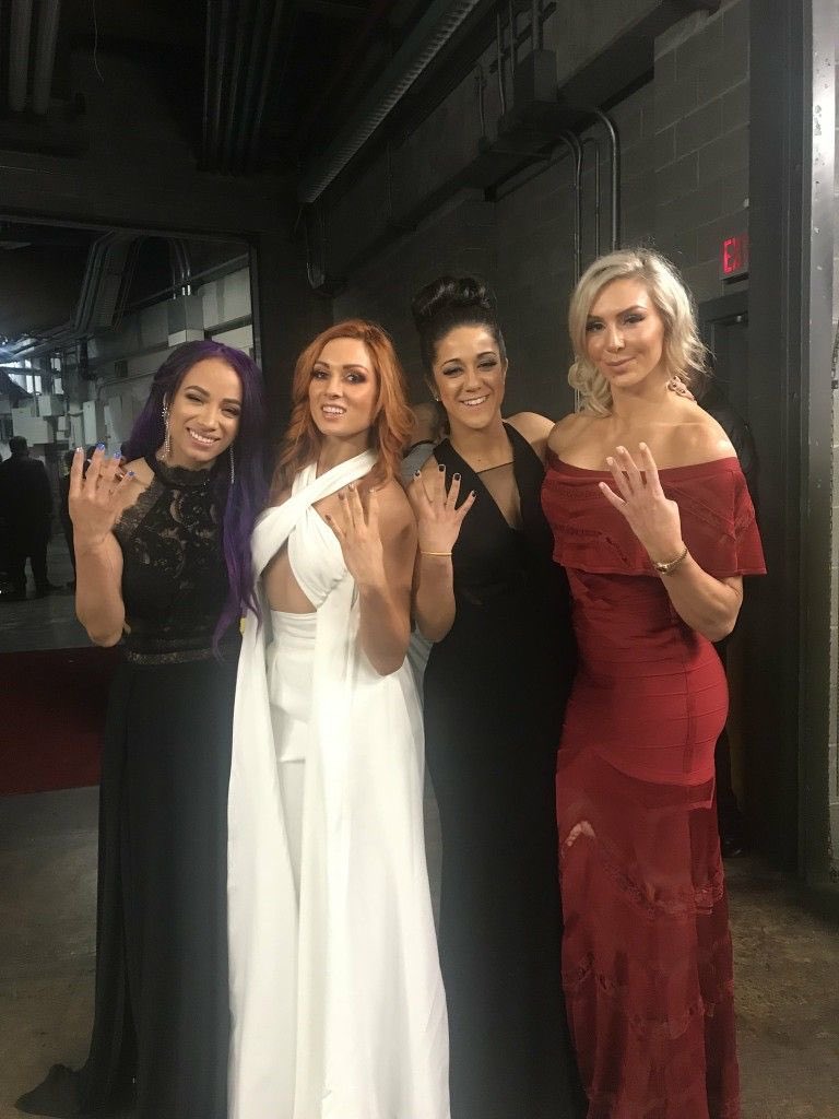 meteoras's tweet image. john cena pays homage to the 4 horsewomen