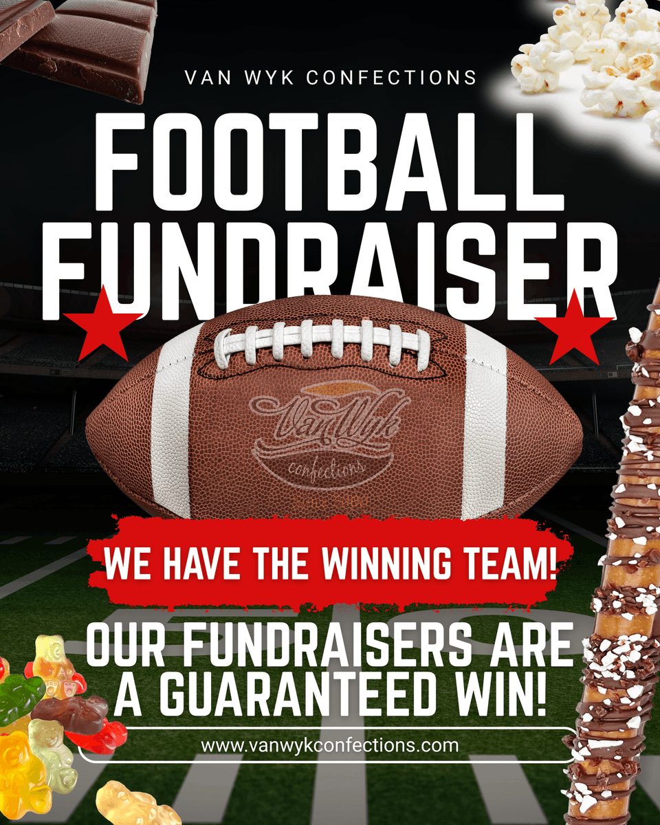 vwconfections's tweet image. 🏈 Touchdown! Our Football Fundraiser is here to score big for your team. With delicious treats like chocolate, popcorn, and more, every sale is a winning play! Ready to make your season unforgettable? #FootballFundraiser #SweetSuccess #WinningTeam