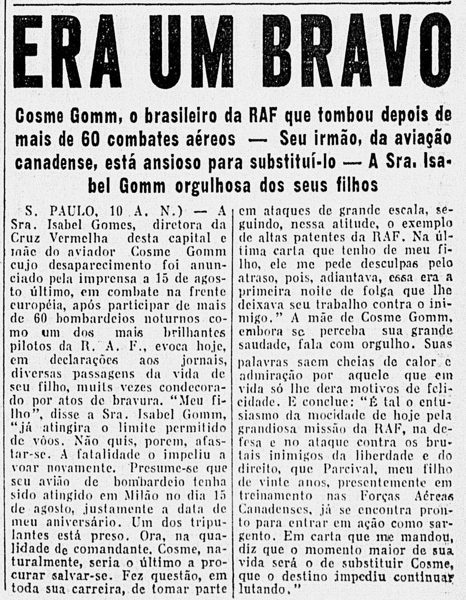 sentandoapua's tweet photo. Notícias da 2ª Guerra: 11OUT1943-Era um Bravo, Cosme Gomm, o brasileiro da RAF que tombou depois de 60 combates aéreos https://t.co/F4AGYZQP1V
#OUT43 #ANoite #WWII #RAF #falecimento #CosmeGomm @RoyalAirForce https://t.co/grK1E5cBTP