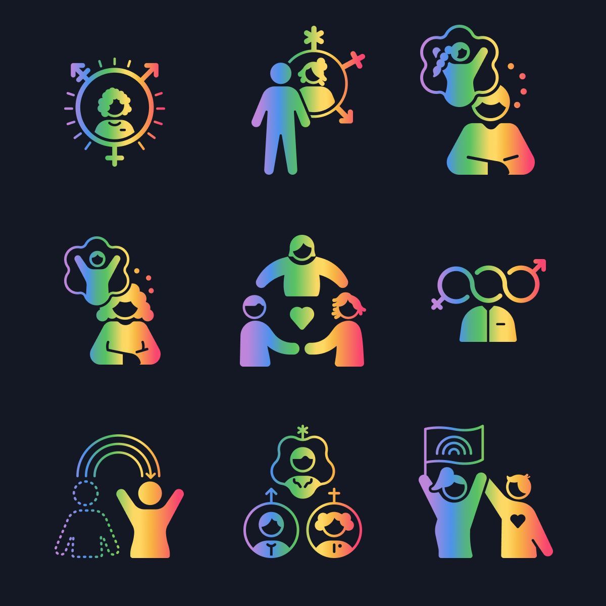 Happy #NationalComingOutDay! In 2023, we hosted a "Pride Iconathon" community design workshop to brainstorm and design a new set of icons celebrating the LGBTQ+ community.

Download the complete set, FREE under public domain: buff.ly/7Qmdvg0