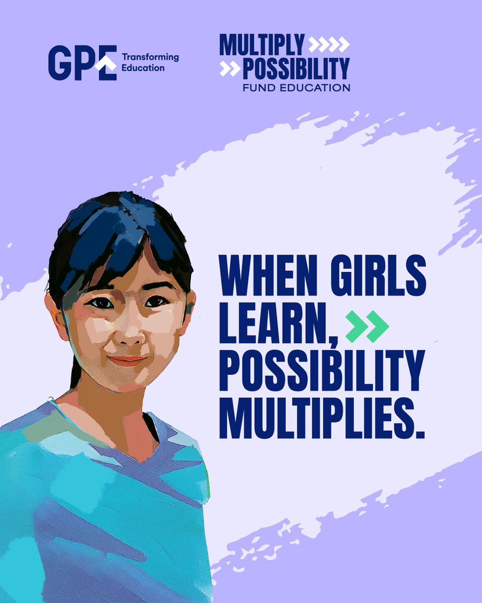 GPforEducation's tweet image. When girls learn, possibility multiplies.

Yet 133 million girls are denied their right to education—a crisis we can’t accept.

When we invest in girls, we build stronger, more equal futures for everyone.

#DayOfTheGirl #MultiplyPossibility #FundEducation
