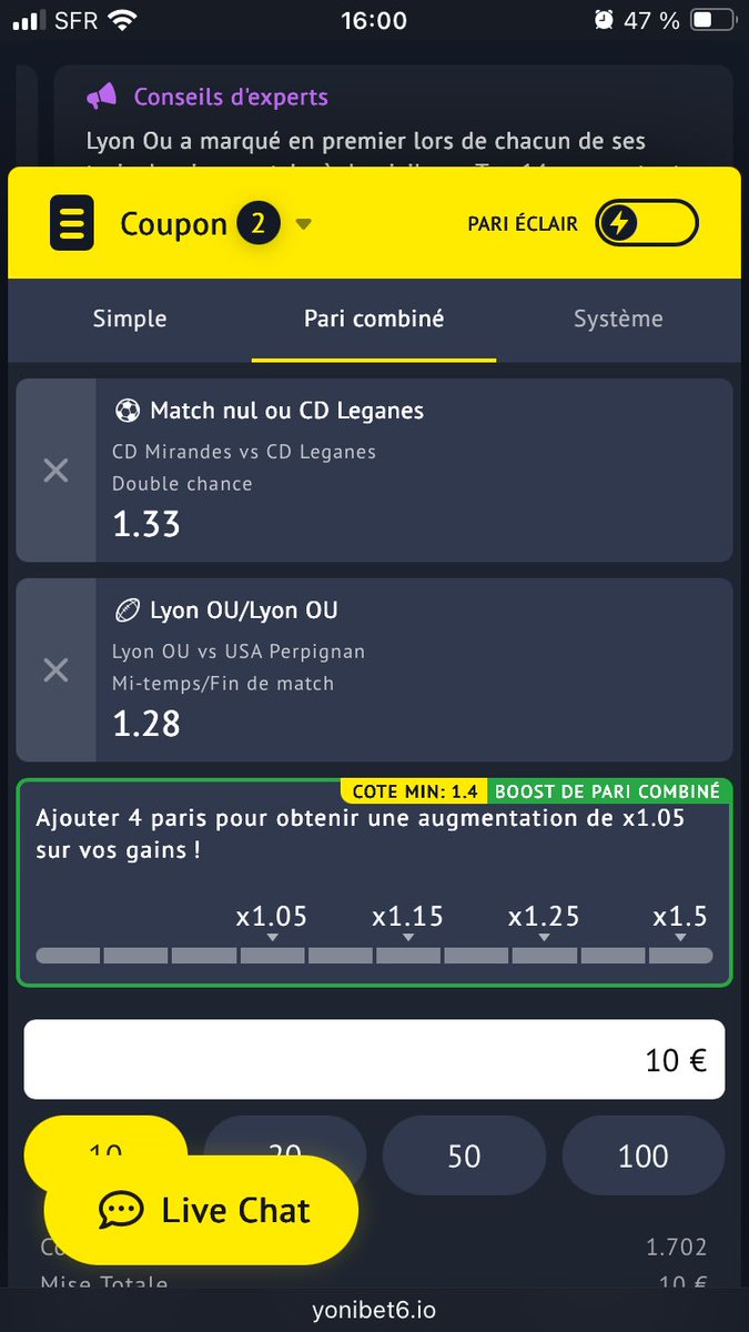NOI7PRONOS's tweet image. A tenter.

#TeamParieur #TeamParieurs #Rugby #Football #Leganes #Lyon